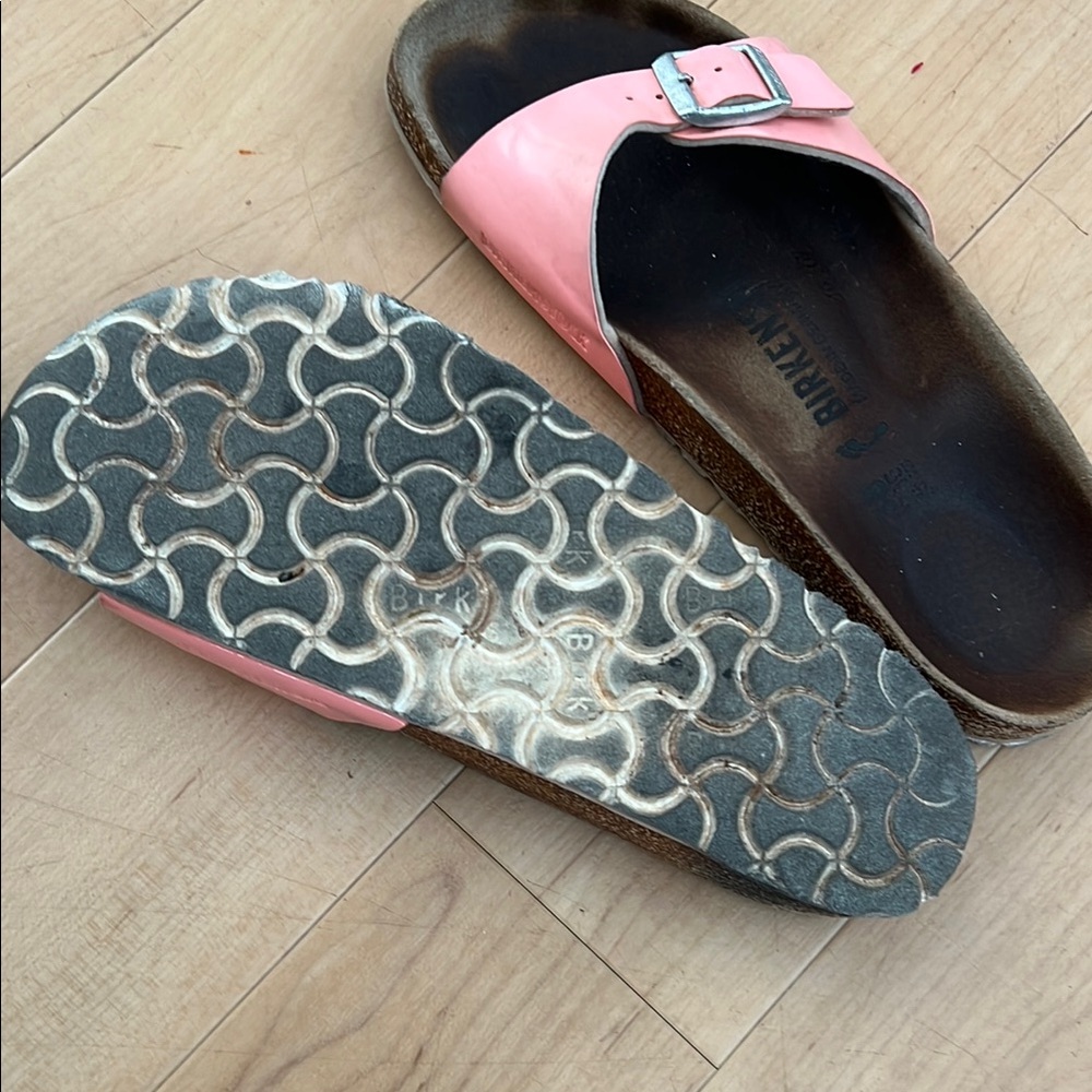 Birkenstock Glossy Pink Slide Sandals 38 - Picture 11 of 12